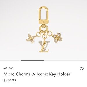NEW Authentic Louis Vuitton Gold Micro Charms LV Iconic Key Holder